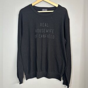Departure Real Housewives Graphic‎ Casual Black Crewneck Sweatshirt Women's M/L